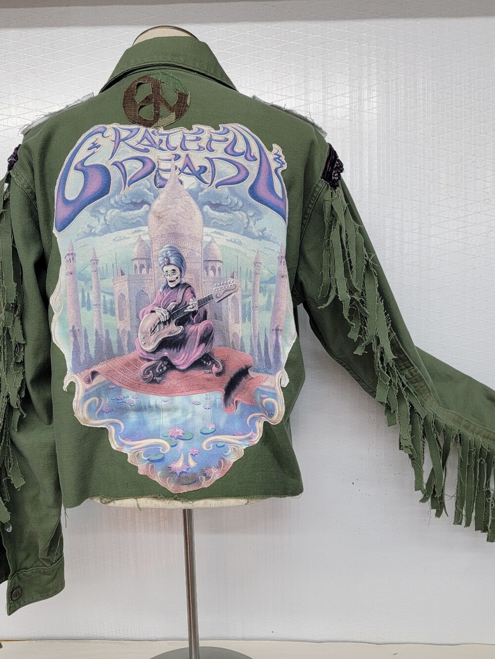 Grateful Dead US Army Military Fringe Jacket - Upcycled - Picture 9 of 11